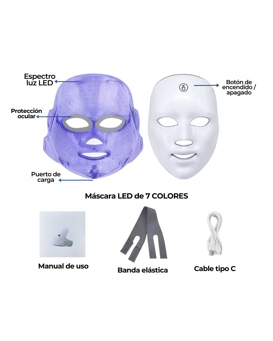 🎉MÁSCARA OMEX 7 EN 1 CON FOTOTERAPIA Y ¡GRATIS! 🎁 MASAJEADOR FACIAL